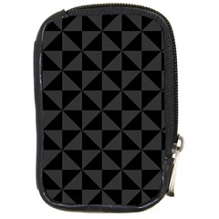 Abstraittrianglesnoir Compact Camera Leather Case by kcreatif