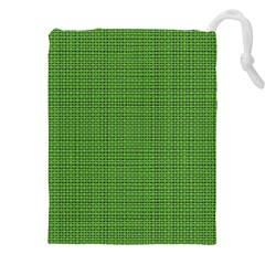 Green Knitted Pattern Drawstring Pouch (5xl) by goljakoff