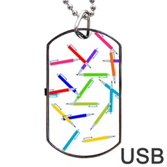 Pen Pencil Color Write Tool Dog Tag Usb Flash (two Sides) by Dutashop