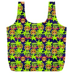 Smiley Background Smiley Grunge Full Print Recycle Bag (xxxl) by Dutashop