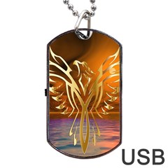 Pheonix Rising Dog Tag Usb Flash (two Sides) by icarusismartdesigns