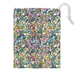 Multicolored Watercolor Stones Drawstring Pouch (4xl) by SychEva