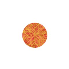 Orange/yellow Line Pattern 1  Mini Buttons by LyleHatchDesign