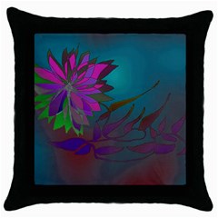 Evening Bloom Throw Pillow Case (black) by LW323