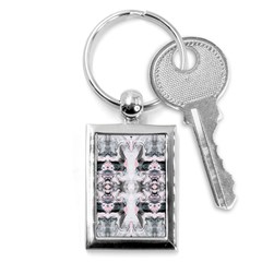 Grey On Pink Marbling Key Chain (rectangle) by kaleidomarblingart