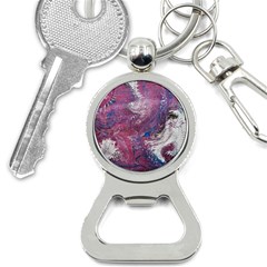 Violet Feathers Bottle Opener Key Chain by kaleidomarblingart