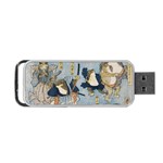 Famous heroes of the kabuki stage played by frogs  Portable USB Flash (Two Sides) Front