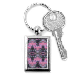 Grey Pink Module  Key Chain (rectangle) by kaleidomarblingart