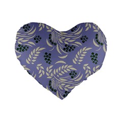 Folk Floral Pattern  Abstract Flowers Surface Design  Seamless Pattern Standard 16  Premium Flano Heart Shape Cushions by Eskimos