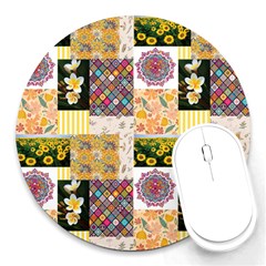 Yellow Aesthetics Round Mousepads by designsbymallika