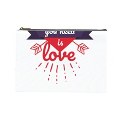All You Need Is Love Cosmetic Bag (large) by DinzDas