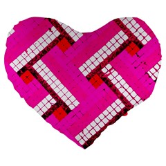 Pop Art Mosaic Large 19  Premium Heart Shape Cushions by essentialimage365