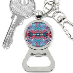 Turquoise Arabesque Repeats Bottle Opener Key Chain by kaleidomarblingart