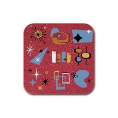 50s Rubber Square Coaster (4 Pack)  by NerdySparkleGoth