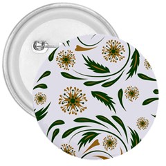 Folk Flowers Pattern Floral Surface Design 3  Buttons by Eskimos