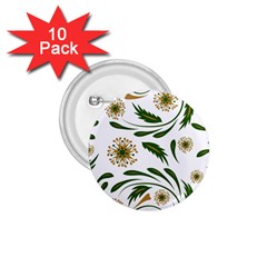 Folk Flowers Pattern Floral Surface Design 1 75  Buttons (10 Pack) by Eskimos