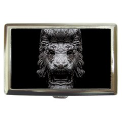 Creepy Lion Head Sculpture Artwork 2 Cigarette Money Case by dflcprintsclothing
