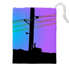 Vaporwave Wires And Transformer Drawstring Pouch (5xl) by WetdryvacsLair