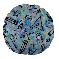 Science-education-doodle-background Large 18  Premium Round Cushions by Sapixe