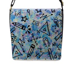 Science-education-doodle-background Flap Closure Messenger Bag (l) by Sapixe