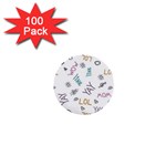 Doodle Pattern 1  Mini Buttons (100 pack)  Front