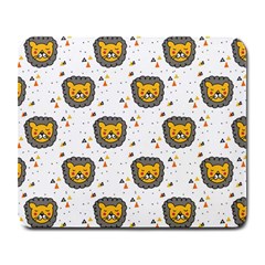 Lion Heads Pattern Design Doodle Large Mousepads by Sapixe