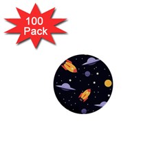 Cosmos Rockets Spaceships Ufos 1  Mini Buttons (100 Pack)  by Sapixe