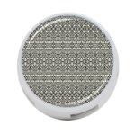 Abstract Silver Ornate Decorative Pattern 4-Port USB Hub (Two Sides) Back