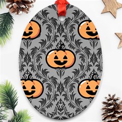 Pumpkin Pattern Oval Ornament (two Sides) by NerdySparkleGoth