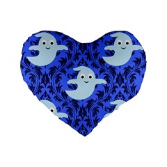 Ghost Pattern Standard 16  Premium Heart Shape Cushions by NerdySparkleGoth