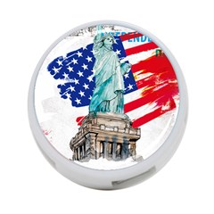 Statue Of Liberty Independence Day Poster Art 4-port Usb Hub (two Sides) by Sudhe