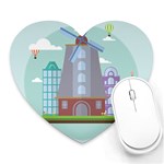 Amsterdam-landmark-landscape Heart Mousepads Front