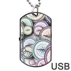Compass-direction-north-south-east Dog Tag Usb Flash (one Side) by Sudhe