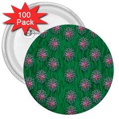 Lotus Bloom In The Blue Sea Of Peacefulness 3  Buttons (100 Pack)  by pepitasart