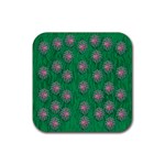 Lotus Bloom In The Blue Sea Of Peacefulness Rubber Coaster (Square)  Front