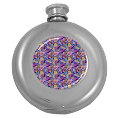 Multicolored Circles And Spots Round Hip Flask (5 Oz) by SychEva