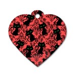 Halloween Cats Dog Tag Heart (Two Sides) Back