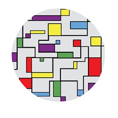Colorful Rectangles Mini Round Pill Box (pack Of 5) by LalyLauraFLM
