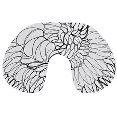Mono Swirls Travel Neck Pillow by kaleidomarblingart