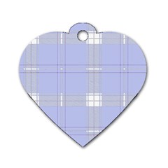 Lighblu Plaid Dog Tag Heart (two Sides) by snowwhitegirl