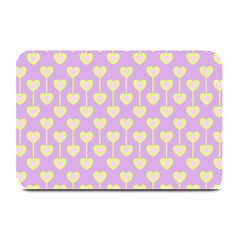 Yellow Hearts On A Light Purple Background Plate Mats by SychEva