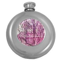 Burgundy Edit Round Hip Flask (5 Oz) by kaleidomarblingart