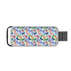 Beautiful Bright Butterflies Are Flying Portable Usb Flash (one Side) by SychEva