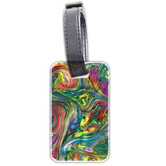 Intricate Painted Swirls Luggage Tag (two Sides) by kaleidomarblingart