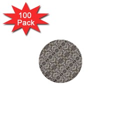 Vintage Pattern Geometric Mosaic 1  Mini Buttons (100 Pack)  by dflcprintsclothing