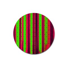 Warped Stripy Dots Magnet 3  (round) by essentialimage365