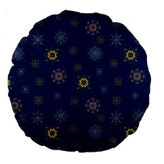 Magic Snowflakes Large 18  Premium Round Cushions by SychEva