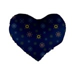 Magic Snowflakes Standard 16  Premium Flano Heart Shape Cushions Front