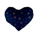 Magic Snowflakes Standard 16  Premium Flano Heart Shape Cushions Back