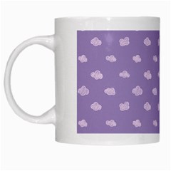 Pink Clouds On Purple Background White Mugs by SychEva